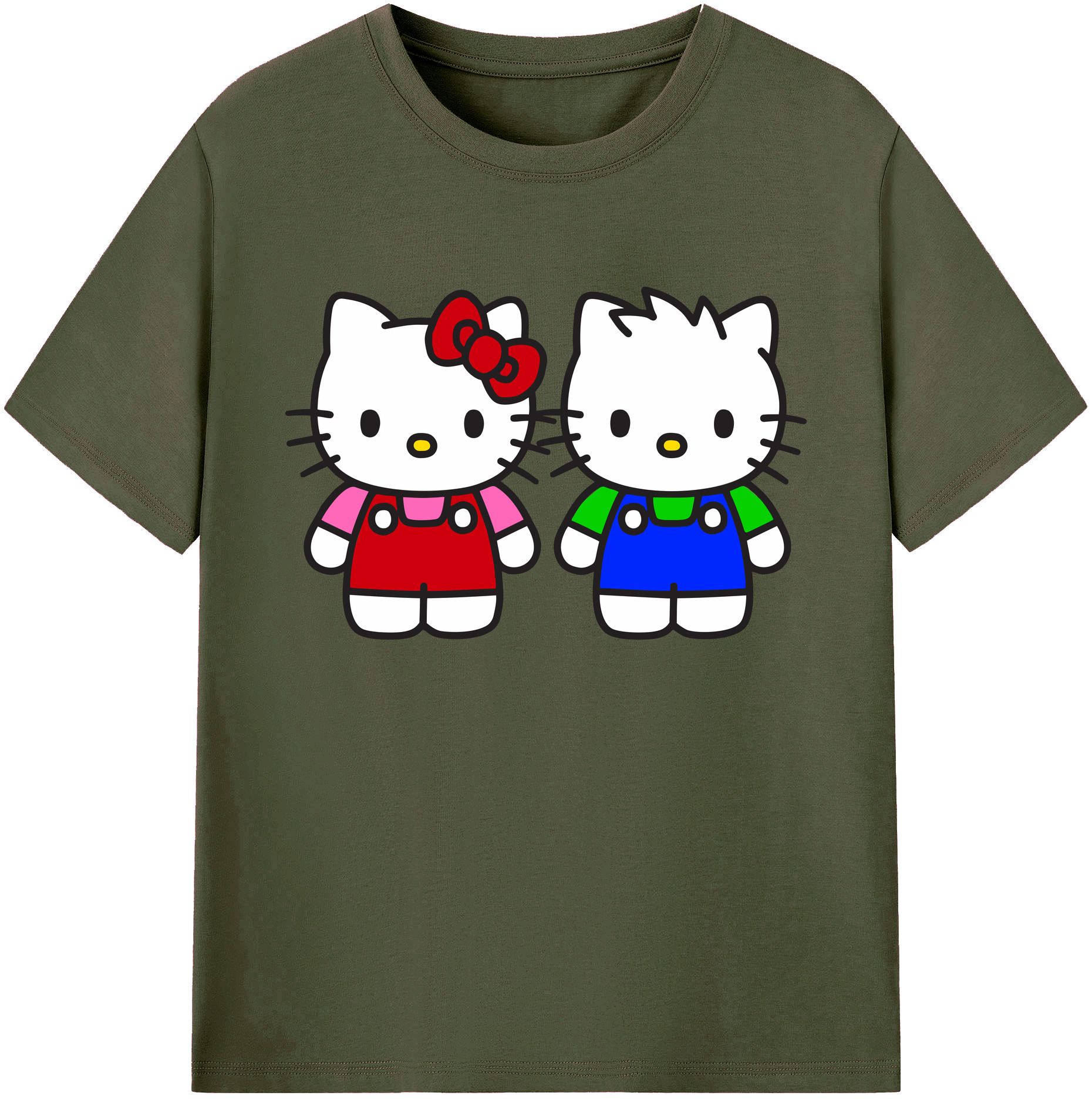 （画像用） Hello Kitty ハローキティ 綿100％ メンズ半袖Tシャツ｜肌触りやわらか＆通気性